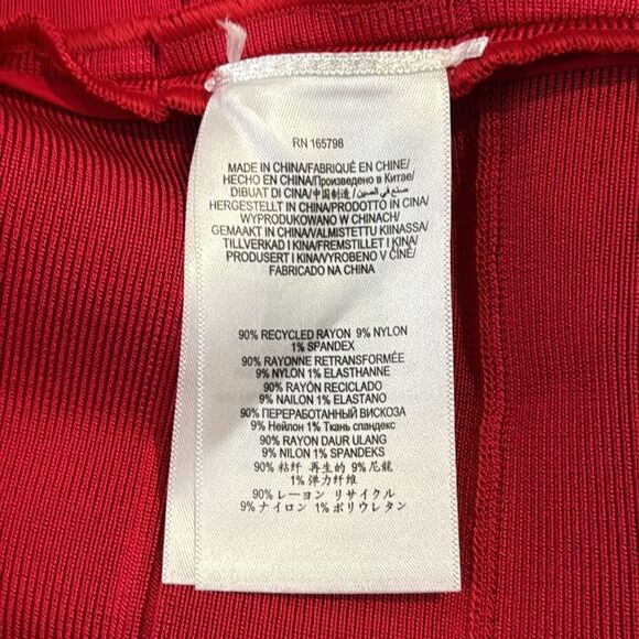 NWT Herve Leger ICON BANDAGE HALTER GOWN Large Rio Red - Picture 15 of 16